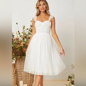 SHEIN White ruffle cami dress size: medium